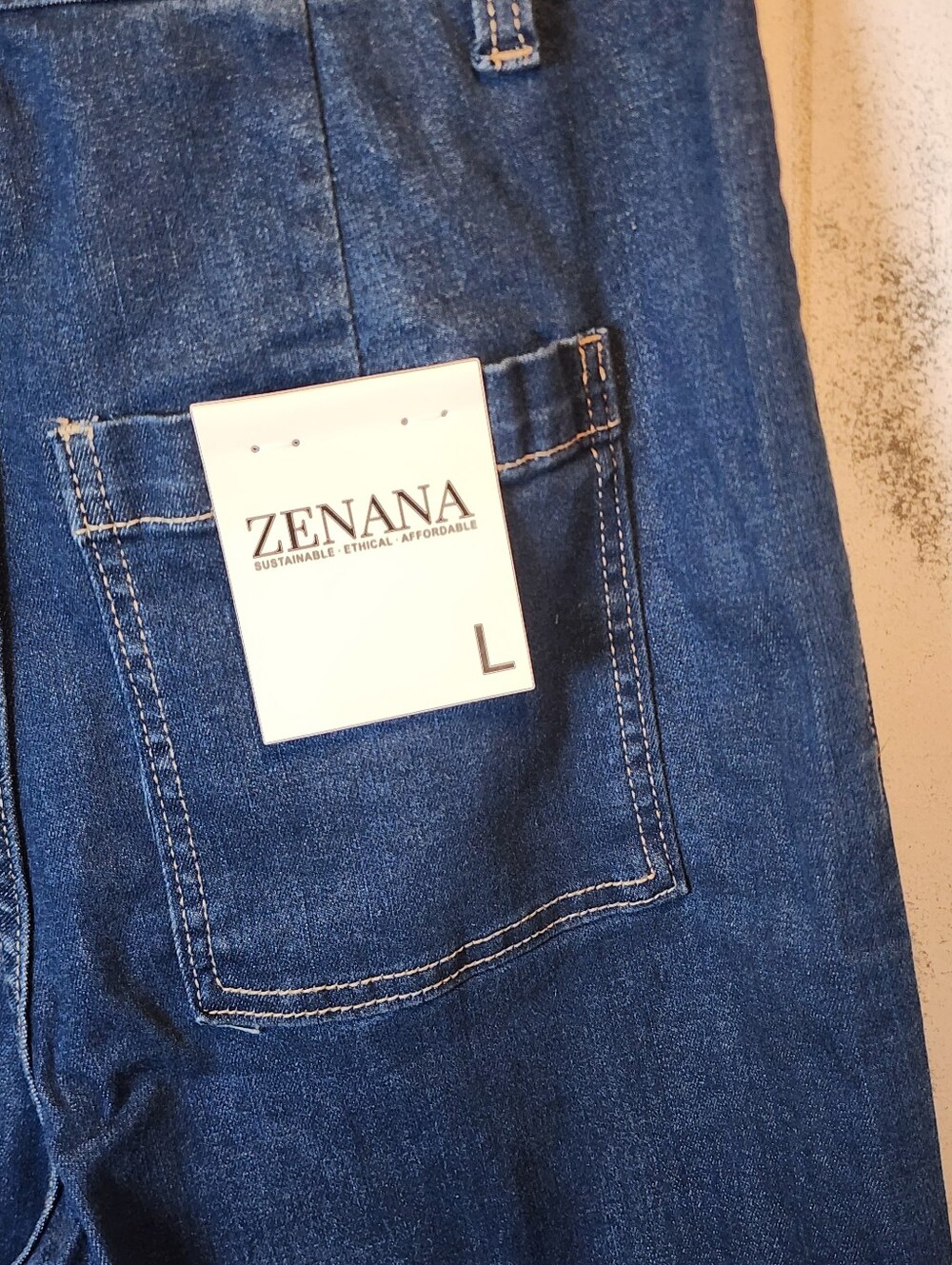 Zenana Outfitters Wide Leg High-Rise Jeans - Dark Indigo - Picture 5 of 7